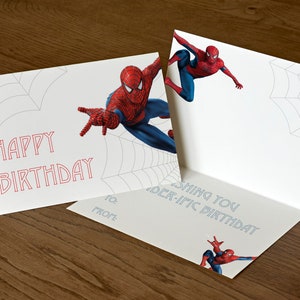 Kids Fun Spider Man Birthday Card Digital Card PNG & SVG File Instant Download