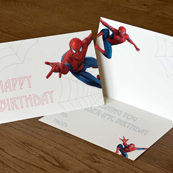 Karta urodzinowa Spider Man PNG i plik SVG Instant Download