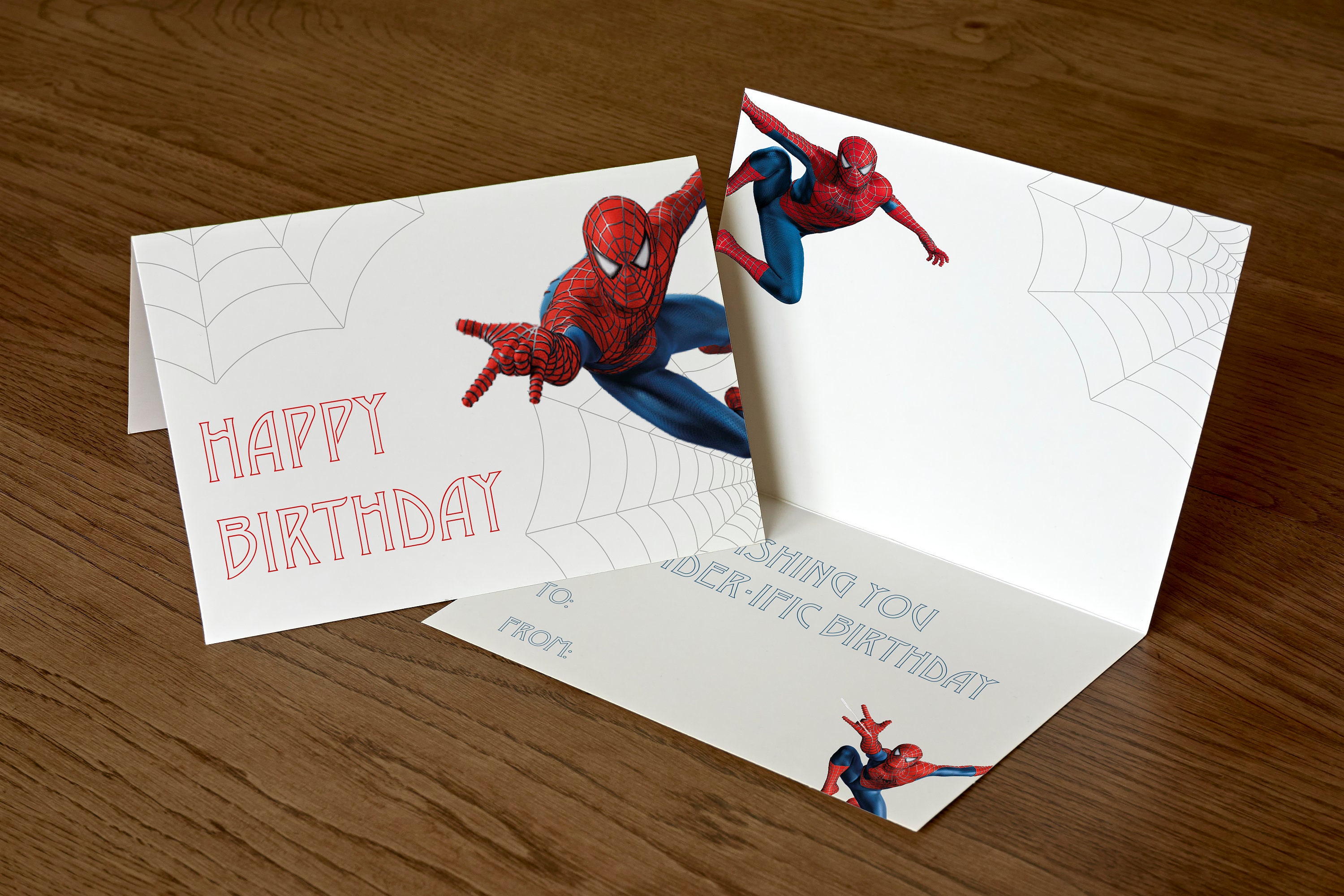 Biglietto Di Compleanno Spiderman 5x7 Stampabile - 8,5 X 11 E A4 - Foto 3