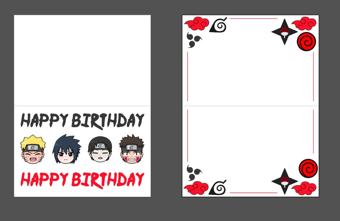 Naruto Birthday Card PNG & SVG File Instant Download Etsy