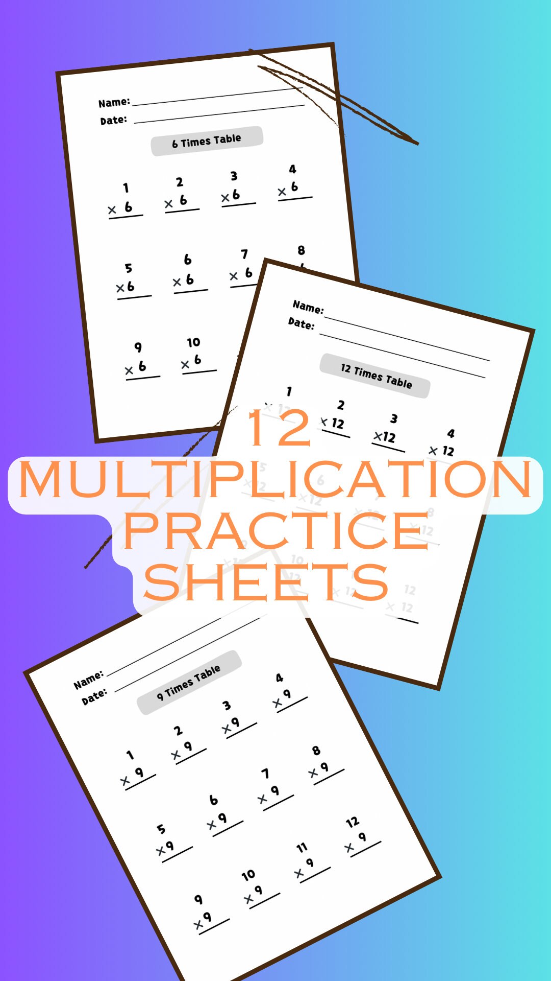 12 Practice Multiplication Sheets DOWNLOAD OR PRINT - Etsy