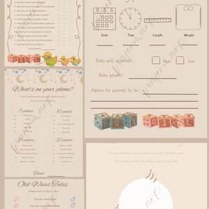 Baby shower or Gender reveal games printable files