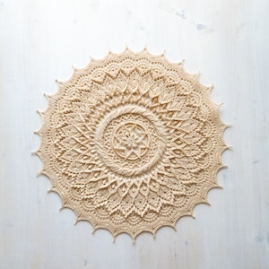 Vintage style textured crochet doily for sale, Edith, 36 cm