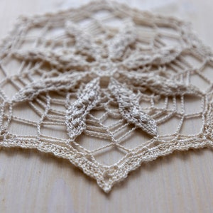 Silvana doily, crochet doily, designed by Olga Shalaeva, gull808, 21 cm, crochet decor, home decor, small gift, doily for sale, gift for her