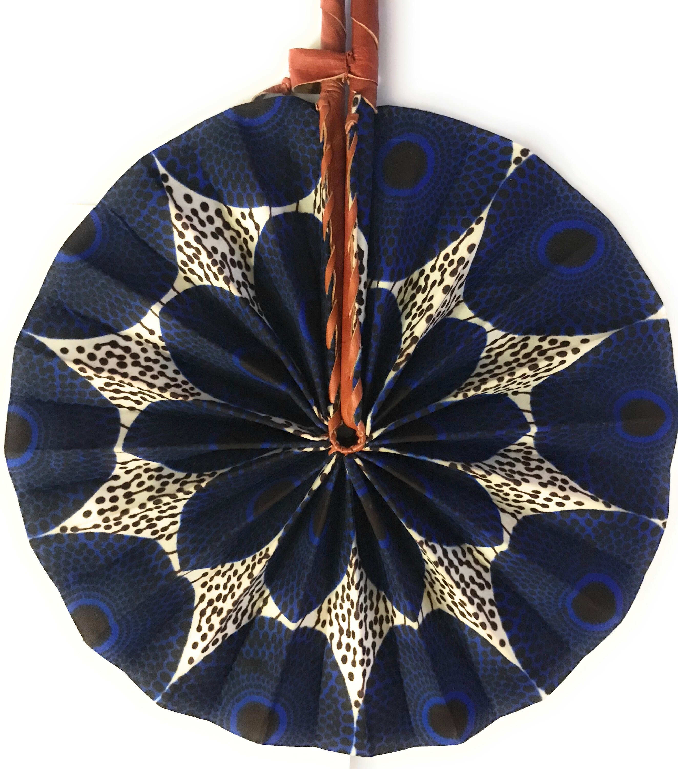 African Fabric Fans/handheld Fans/ Ankara/ Leather Handle Etsy