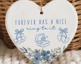 Personalized Engaged Ornament, Engagement Gift for Couple, Custom Ornament with Names, Engage Party Gift, Gifted Keepsakes