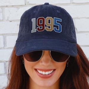 1995 Birthday Embroidered Hat, 30th Birthday Cap, Turning 30 Hat, 30th Birthday Gift, Gift for Her Him, Varsity Letter Hat