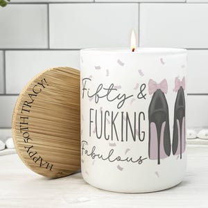 50th Birthday Candle, Funny 50th Birthday Gift, Milestone Birthday Gift for Her, Personalized Candle, Gift for Friend, Mom 50th Gift