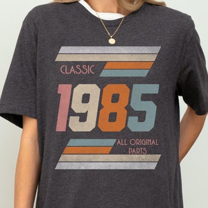 40th Birthday Shirt, 1985 Birthday Gift, Retro 40th Birthday Tshirt, Birthday Year Number Shirt, Milestone Birthday Shirt for Women or Men