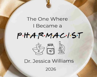 Personalized Pharmacist Ornament, Future Pharmacist Gift, PharmD New Doctor Present, White Coat Ceremony Present, Pharm School Graduation