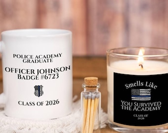 Politieafstuderen geschenkdoos voor echtgenoot, cadeau politieacademie afgestudeerd, klasse van 2026, gepersonaliseerd officier cadeau voor hem, cadeau nieuwe agent