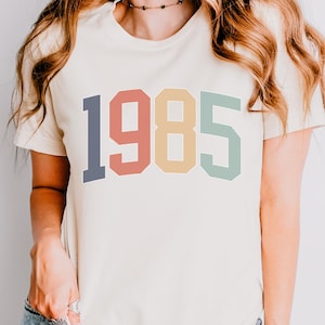 40th Birthday Shirt, 1985 Birthday Gift, Retro 40th Birthday Tshirt, Birthday Year Number Shirt, Milestone Birthday Shirt for Women or Men