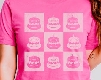 21st Birthday Shirt, 30th Birthday Shirt, Gift for Her, 50th Birthday Gift, Cake Shirt for Her, 21 Year Old Gift for Her, Collage Style Tee