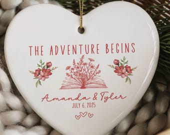 Personalized Engaged Ornament, Engagement Gift for Couple, Custom Ornament with Names, Engage Party Gift, Gifted Keepsakes