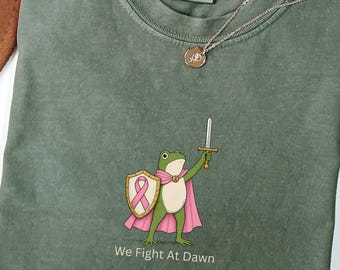 Support Squad Breast Cancer Shirt, Funny Medieval Frog Tshirt, Pink Ribbon Awareness Tee, Family Friends Fight Together Tshirt