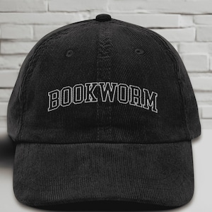 Bücherwurm Hut, Buchliebhaber Hut, Gestickte Leserhut, literarisches Geschenk für sie, Dark Academia Hut, Lesehut, Geschenk für Buchliebhaber