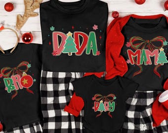 Family Christmas Shirts, Matching Group Shirts, Mama Dad Nana Papa Tees, Xmas Gift, Christmas Party Shirts, Family Photo Holiday Tshirts