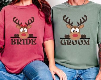 Christmas Couples Shirts, Matching Shirts, Bride Groom Shirts Custom, Couples Matching Shirt, Husband Wife Gift, Christmas Bride Groom