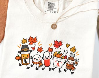 Thanksgiving Pharmacist Shirt, Fall Mortar and Pestle Tee, Autumn Graduation Gift, Future Pharm Tech, Comfort Colors Tshirt, Trendy PharmD