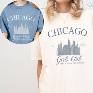 Custom Bachelorette Shirts, Chicago Bachelorette Party Shirts, Bachelorette Lux Merch, Destination Bach Party, Girls Trip Matching Tees