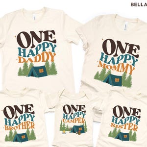 One Happy Camper Shirt, Camping 1st Birthday Outfit, Matching Family Tees, First Birthday Shirt, Camp Mommy and Me, Family Camping Shirt
