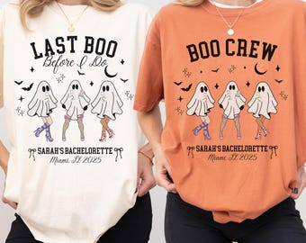 Halloween Bachelorette Party Shirts, Last Boo Before I Do, Boo Crew Tees, Matching Ghost Shirts, Halloween Bridal Party Outfits
