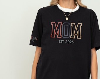 Custom Mama Shirt, Personalized Mom Shirt With Kids Names, Mothers Day Gift, Custom Est Date Tee, Mom Tee With Childrens Names