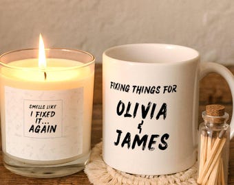 Caja de regalo para papá, regalo del Día del Padre para papá, juego de taza y vela personalizados para papá, regalo divertido para papá, regalo para él, regalo para padrastro, regalo para abuelo