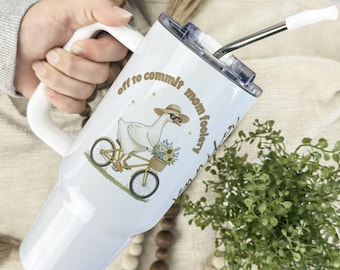 Mom Tumbler, New Mama Gift, Push Present, Personalized Mother Cup 40 oz, Silly Mama Goose, Funny Mothers Day
