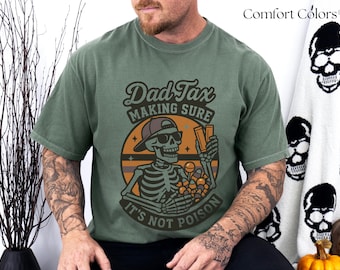 Camiseta divertida de Halloween para papá, camiseta de impuestos para papá, camiseta para asegurarse de que no sea veneno, camiseta de chiste de papá, camiseta con meme de dulces de Halloween, camiseta de truco o trato