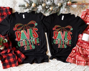 Personalized Family Christmas Shirts, Preppy Christmas Shirts, Matching Group Christmas Shirts 2025, Custom Family Holiday Tee, Family Names