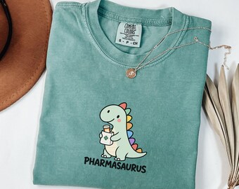 Funny Pharmacist Shirt, Dinosaur Lover Shirt, Pharmacy School Graduation Gift, Future Pharm Tech Comfort Colors Shirt, Trendy PharmD Gift