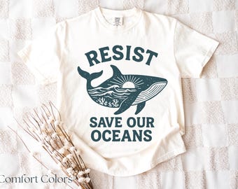 Ocean Conservation Shirt, Protect the Ocean Tee, Marine Animal Shirt, Save the Sea Tee, Whale Shark Dolphin Turtle Lover Gift, Sea Shirt
