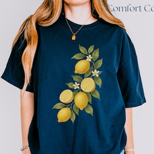 Lemon Shirt, Comfort Colors Tee, Amalfi Coast Aesthetic Tee, Summer Fruit Tshirt, Botanical Garden Tee, Gift for Her, Trendy Womens Shirt