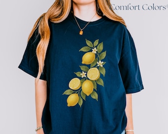 Lemon Shirt, Comfort Colors Tee, Amalfi Coast Aesthetic Tee, Summer Fruit Tshirt, Botanical Garden Tee, Gift for Her, Trendy Womens Shirt