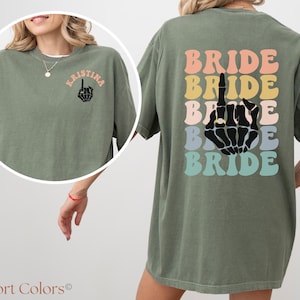 Custom Bride & Groom Shirt, Comfort Colors® Tee, Newlywed Gift, Skeleton Ring Finger T-Shirt, Matching Husband Wife Shirt, Wedding
