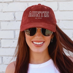 Aunt Embroidered Hat, Vintage Corduroy Baseball Cap, Auntie Pregnancy Announcement, Aunt To Be Gift, Mothers Day Hat, Cute Aunt Hat