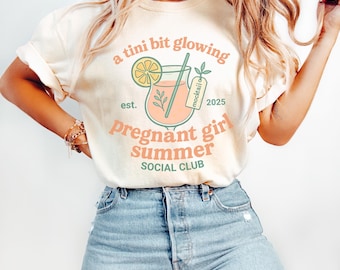 Pregnant Girl Summer Shirt, Beach Pregnancy Announcement, Comfort Colors Tee, New Mom Gift, Baby Reveal Shirt, Mom to Be Tee