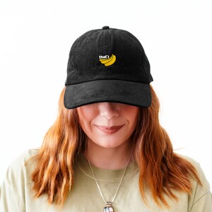 Gorra divertida para papá, gorra de béisbol bordada, regalo original para ella o para él, gorra banana para papá, gorra novedosa para hombre, regalo para el Día del Padre. Black