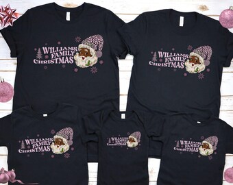 Personalized Christmas Family Shirt, Matching Group Christmas Shirts 2025, African American Santa Holiday Shirts, Black Xmas Tees