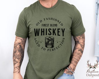 Funny Dad Shirt, Old Fashioned Shirt, Whiskey Lover Gift, Fathers Day Gift, Aged to Perfection Shirt, Gift for Him Husband Boyfriend