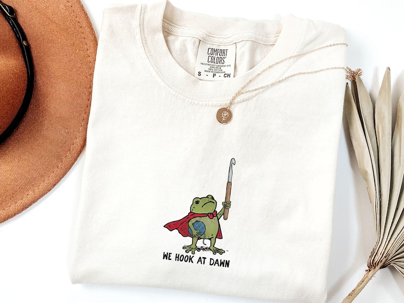 Funny Crochet Frog Shirt, Crocheter Gift Tee, Yarn Lover T-shirt, Craft Humor Apparel, Crochet Lover Gift, Crochet Life, Medieval Toad Ivory