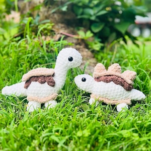 Crochet S&#39;more Dinosaur Plushie: Bronto & Stego - Handmade