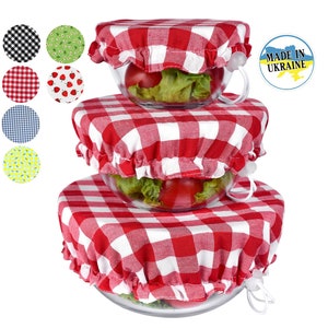 12 Pieces 5 Size Bowl Covers Reusable Elastic Food Storage Cover Stretchy  Fabric Cloth Bowl Covers Dish Covers Dough Covers for Resting for Leftovers