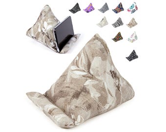 Handmade Phone Pillow Holder - The Wedge Mobile Device Stand - Fabric Phone Stand for All iPhones, All Smartphones!7x6.1x5.5 In(Milk Coffee)