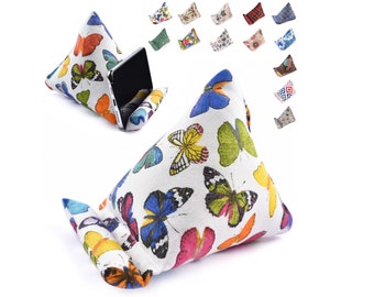 Handmade Phone Pillow Holder - The Wedge Mobile Device Stand - Fabric Phone Stand for All iPhones, All Smartphones!7x6.1x5.5 In(Butterflies)