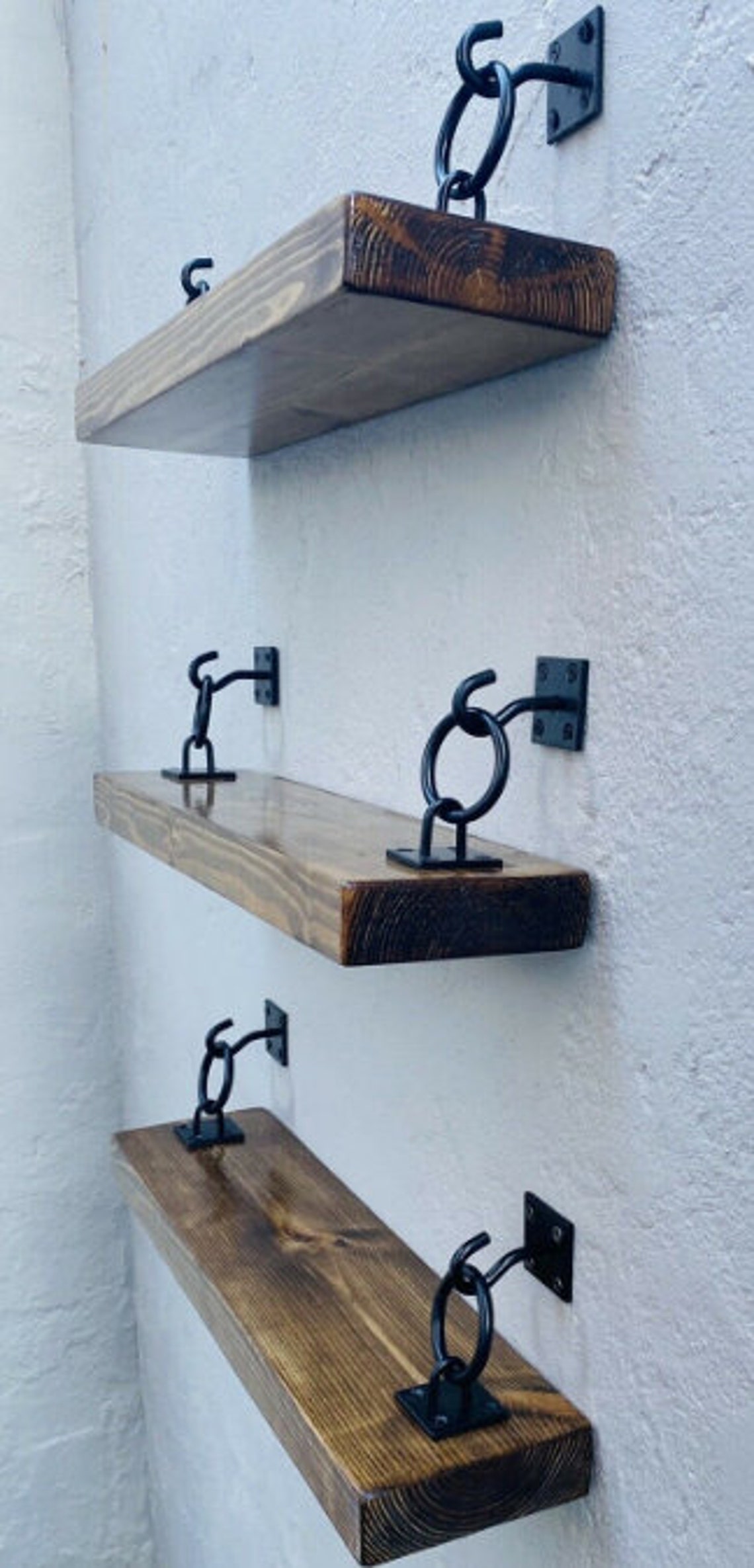 Rustic Floating Shelves Wooden Shelf Chunky Handmade Bespoke Etsy