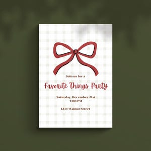 Christmas Favorite Things Invitation Template