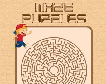 Maze Puzzles - Book of 30 Med to Hard Puzzles w/ Answers