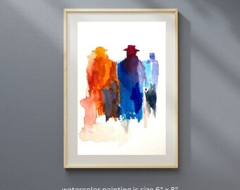 6x8" Watercolor Painting, Original, Ready to Frame, Deckle Edge Paper, NOT A PRINT, Original Watercolor, Wall Art
